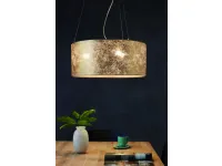 Golden fabric pendant lamp Viserbella by Eglo