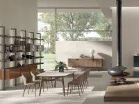 Meryl chair in fabric and wood by Tomasella