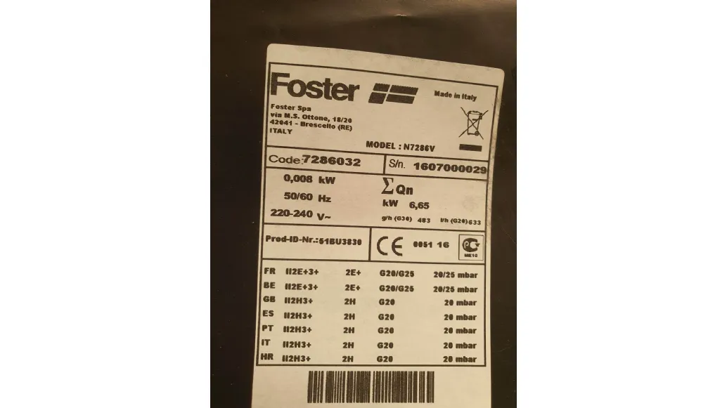 Foster S4000 line 7286 hob