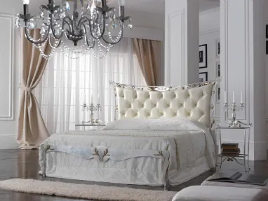 Agata bed with padded and quilted headboard by Florentiabed.