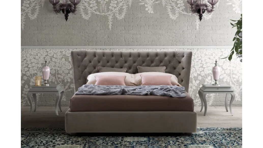 Caravaggio quilted headboard bed by Le Comfort.