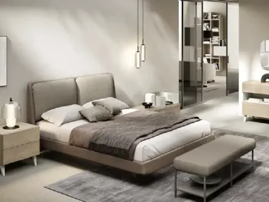 Felis M14 bed with padded headboard from Moretti Compact Giorno Notte.