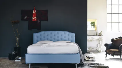 Eco-leather bed with Capitonné headboard Frank by Noctis.