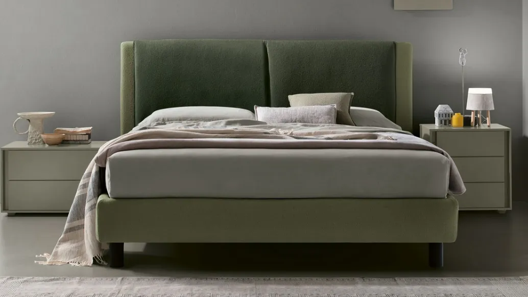 Tomasella upholstered fabric Gemini bed.