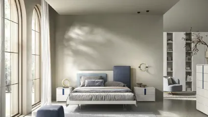 Mondrian C13 bed with headboard by Moretti Compact Giorno Notte