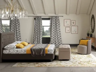 Bed with Monet headboard by Le Comfort.