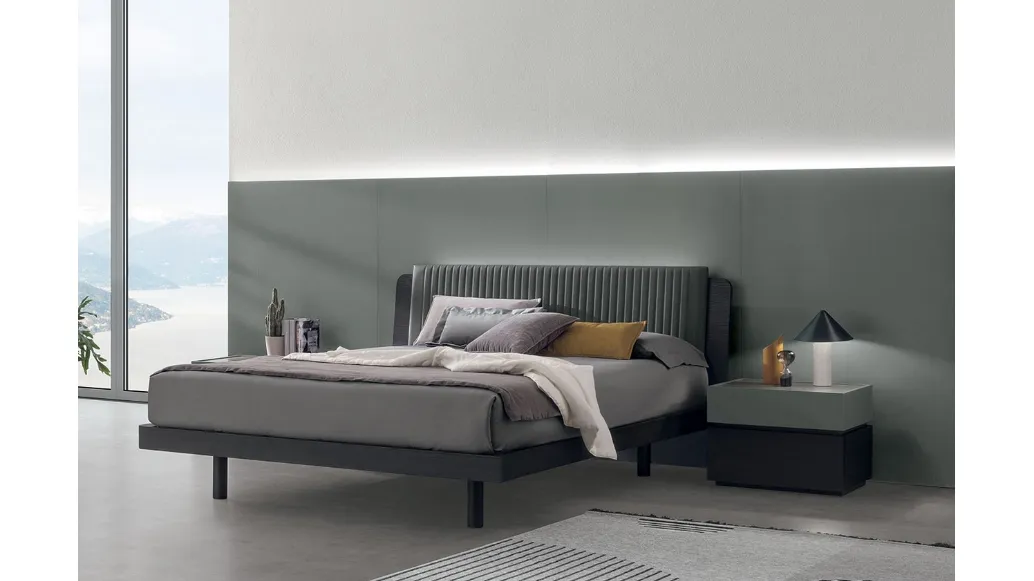 Upholstered headboard bed Roxy by Tomasella