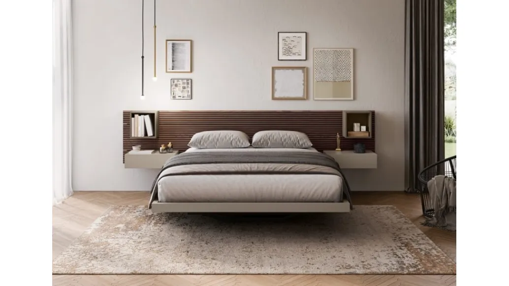 Suspended bed with storage by Fimar.