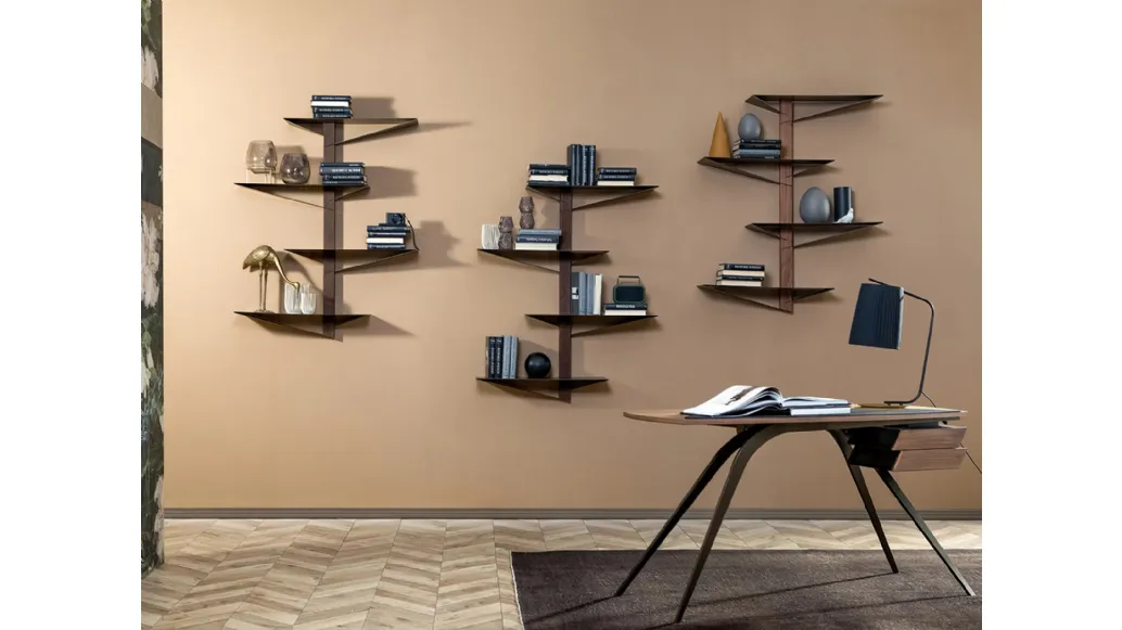 Albatros metal and wood suspended bookcase by Tonin Casa.