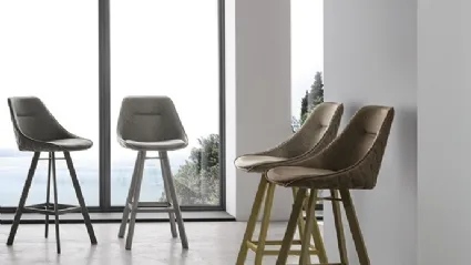 Bilbao stool with soft Vintage Soft Touch seat by Target Point.