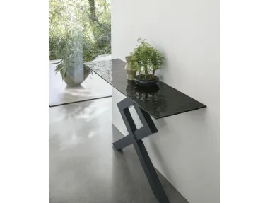Entrance Mobile Console Cross with glass top by Target Point.