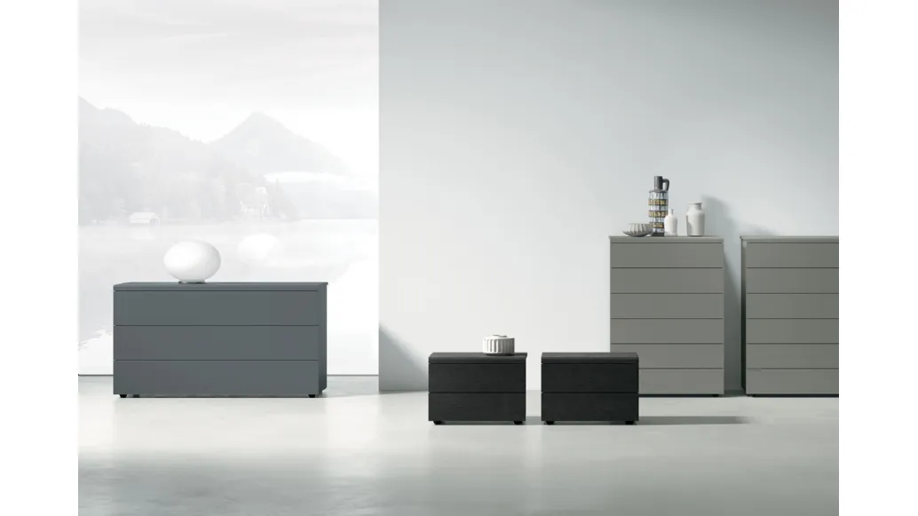 Notte Cooper group in lacquered or textured finish by Tomasella.