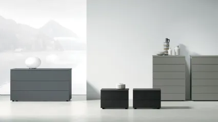 Notte Cooper group in lacquered or textured finish by Tomasella.