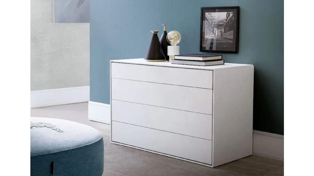 Poker 10 White Cement Finish Chest of Drawers S75