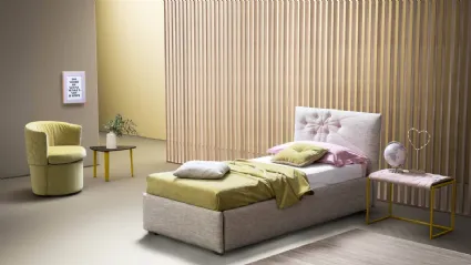 Bside's Bloom modern single upholstered bed.