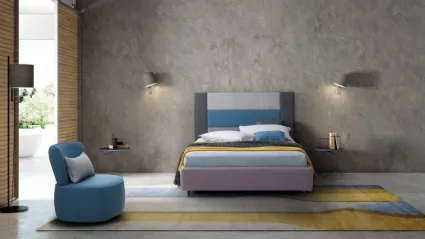 Single bed with modular Ground headboard by Le Comfort