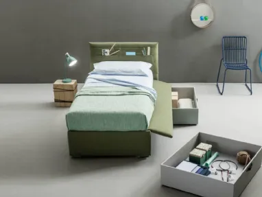 Single bed with Pocket storage drawers by Bside.