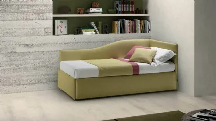 Fabric bed with Twisted Shape Corner Headboard by Bside