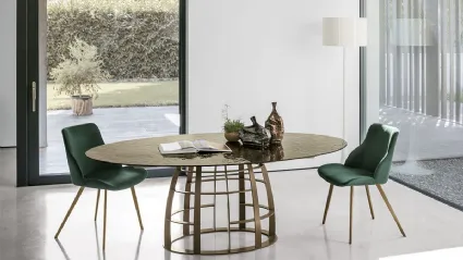 Oval table with Cosmos glass top by Target Point.