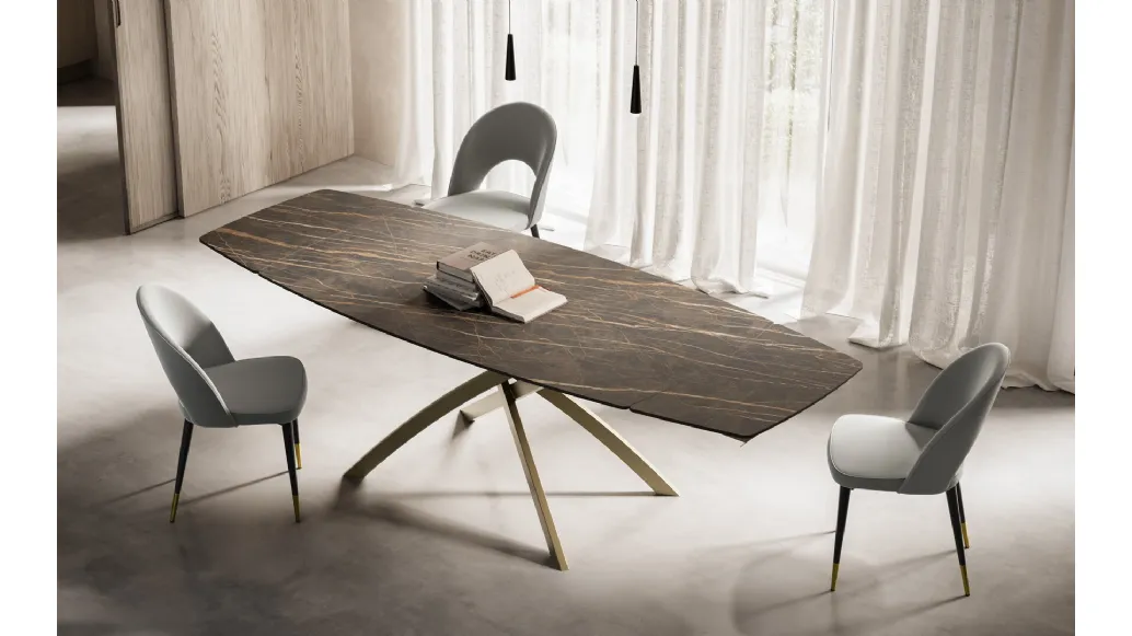 Extendable Toledo table in gres by Arredo3.