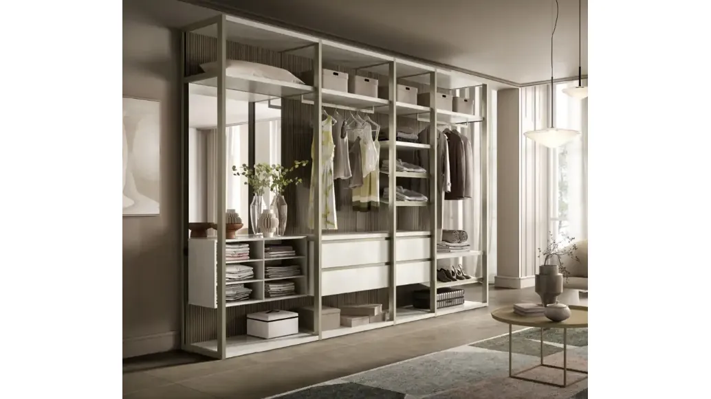 Antares A121 walk-in closet by Moretti Compact Day Night.