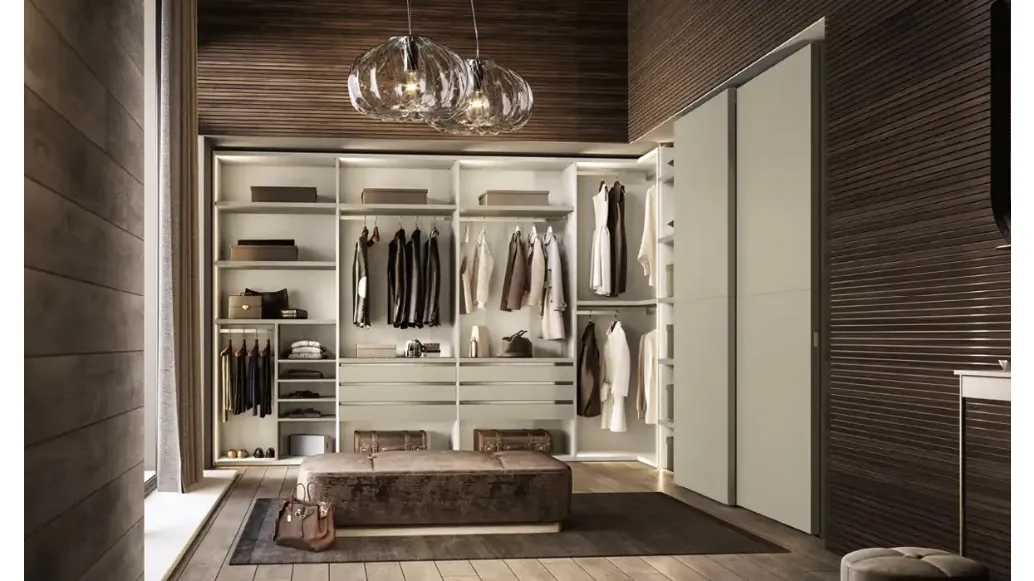 Taurus T522 corner walk-in closet by Moretti Compact Giorno Notte.