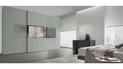 Primafila wardrobe with integrated TV by Tomasella