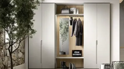 Wardrobe with hinged doors Utility Ambra U456 by Moretti Compact Giorno Notte.