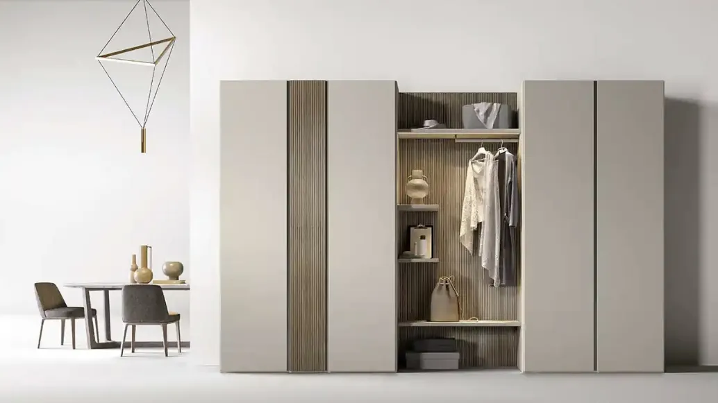 Utility Bora U454 Moretti Compact Day Night wardrobe with hinged doors.