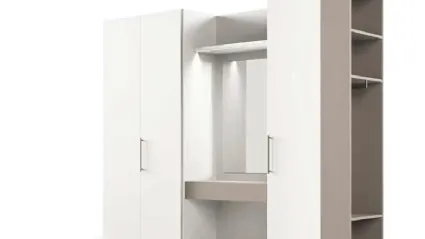 Wardrobe with swing doors Utility Libeccio U452 by Moretti Compact Day Night