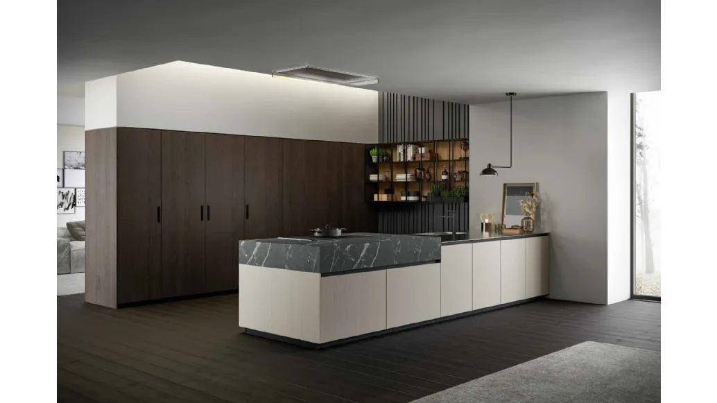 Modern kitchen with Asia 01 peninsula by Arredo3.