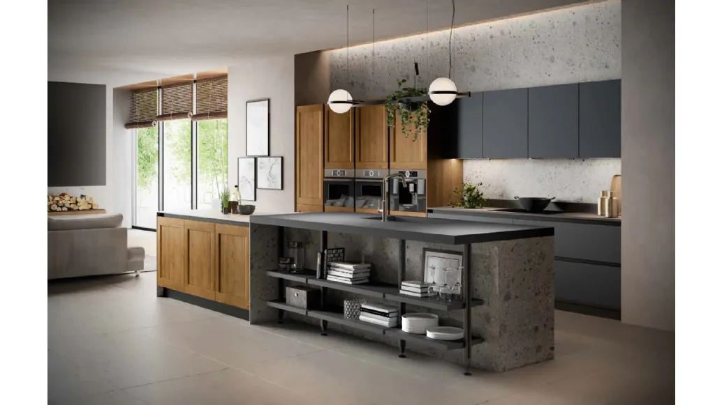 Modern Kitchen with Asia 05 Island by Arredo3.