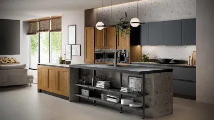 Modern Kitchen with Asia 05 Island by Arredo3.